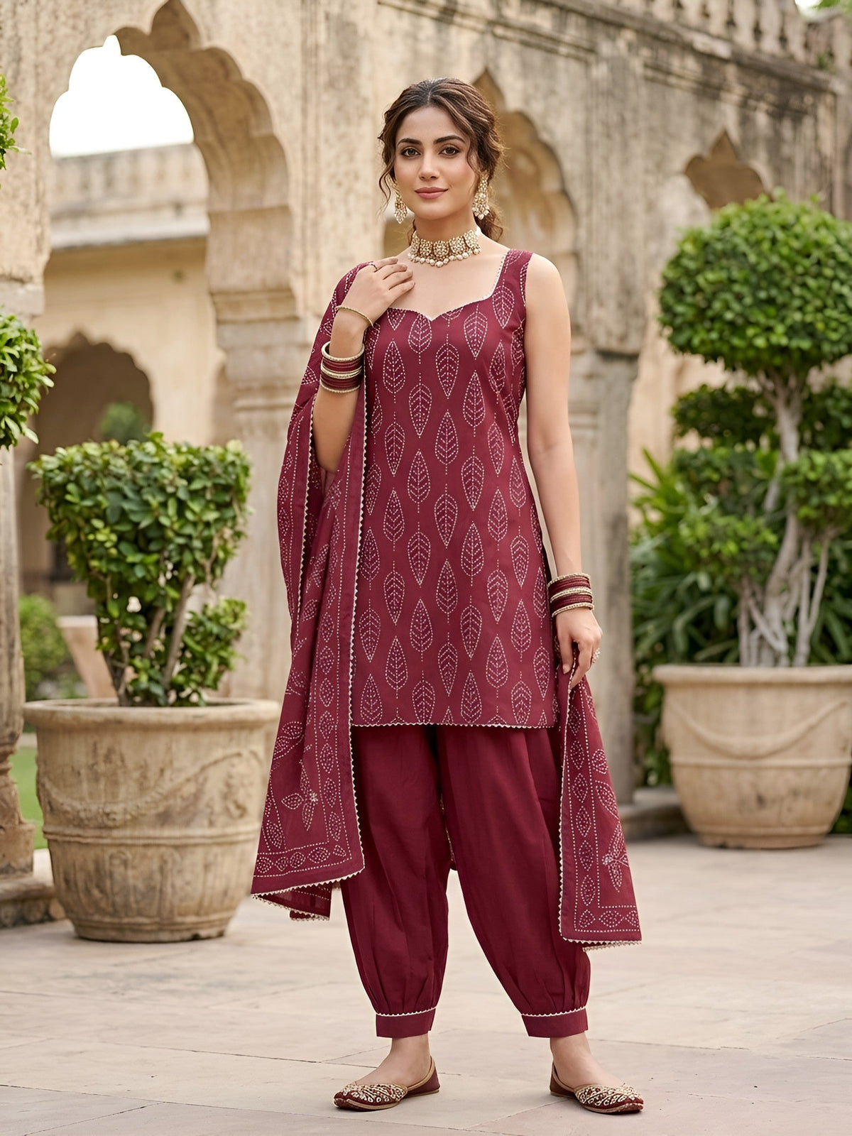 Printed Straight Kurta Set With Dupatta