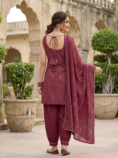 Printed Straight Kurta Set With Dupatta