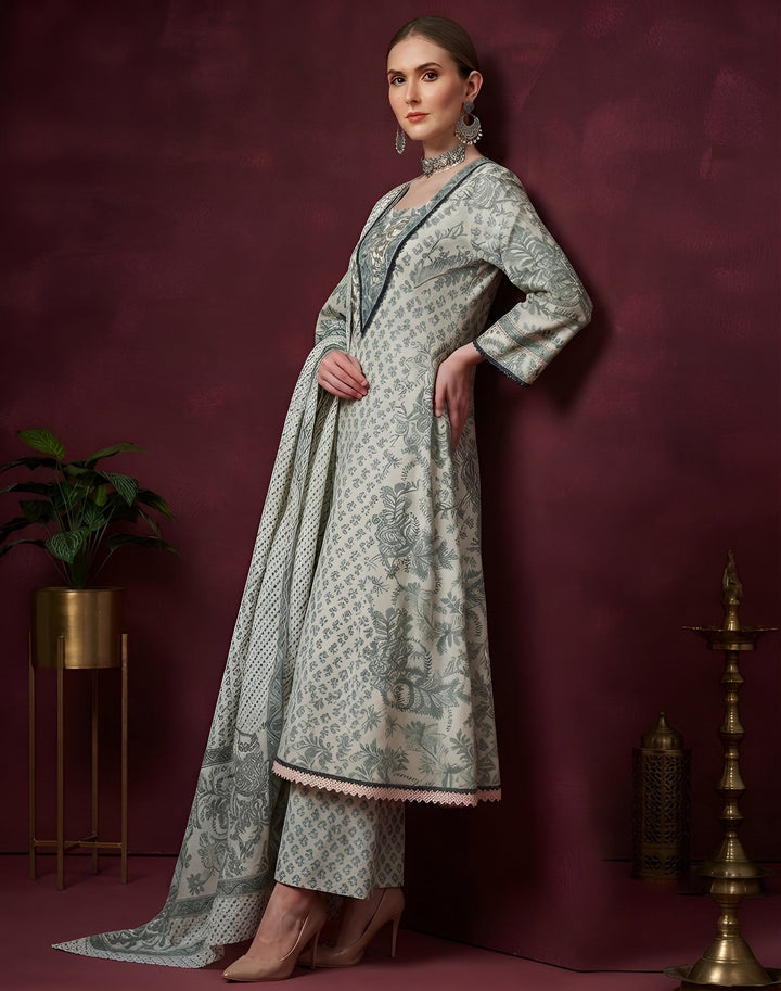 Printed Anarkali Kurta Set With