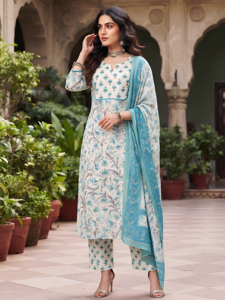 Printed Straight Kurta Set With Dupatta