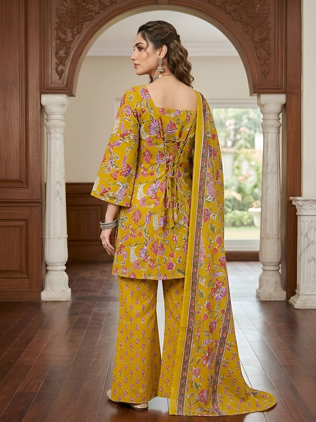 Printed Straight Kurti With Bell Bottom &amp;