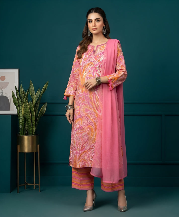 Printed Straight Kurta Set With Dupatta