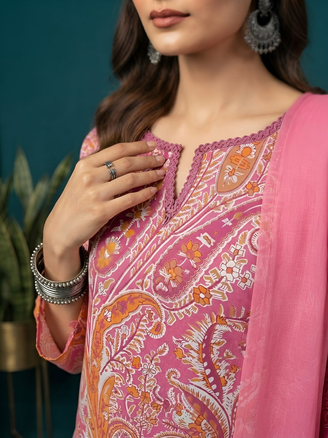 Printed Straight Kurta Set With Dupatta