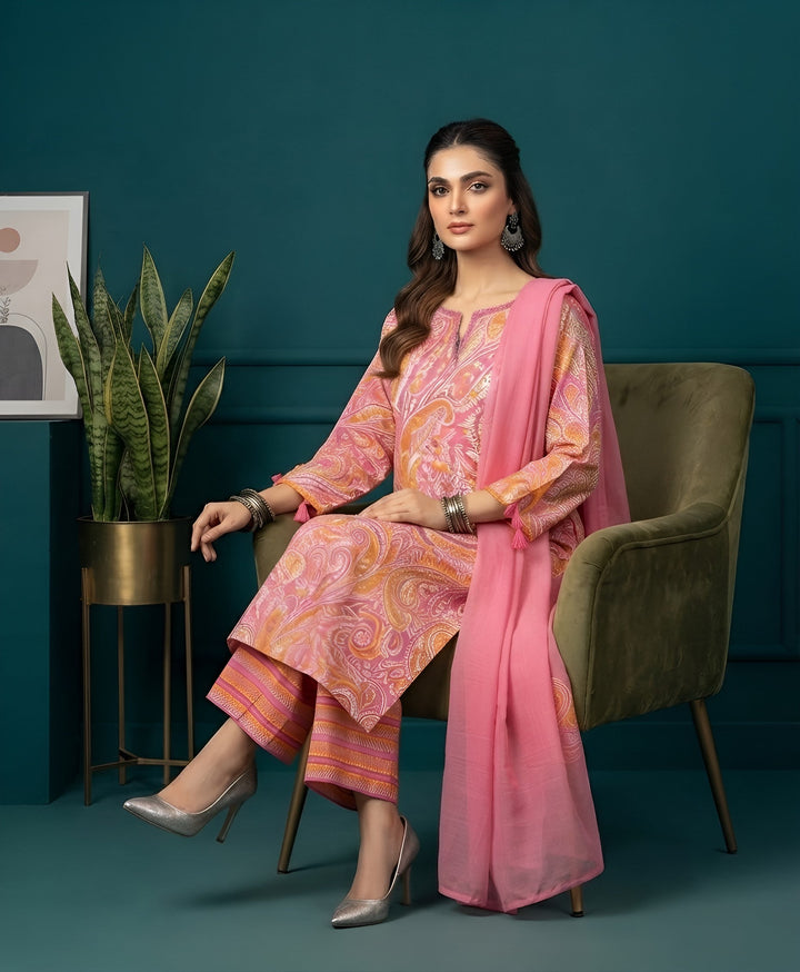 Printed Straight Kurta Set With Dupatta