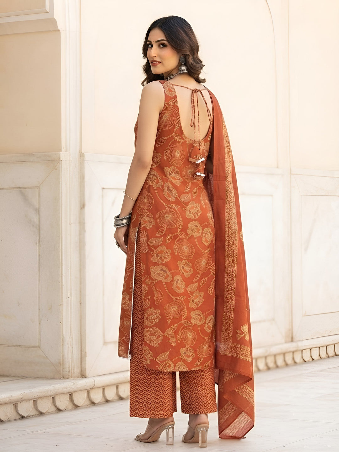 Printed Straight Kurta Set With Dupatta