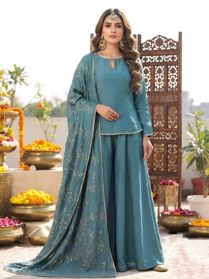 Straight Kurti with Palazzo Set With