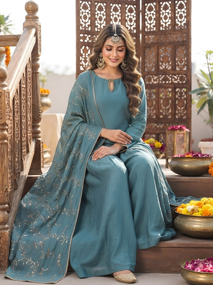Straight Kurti with Palazzo Set With