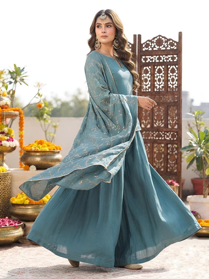 Straight Kurti with Palazzo Set With