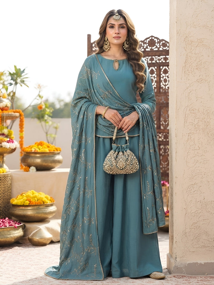 Straight Kurti with Palazzo Set With