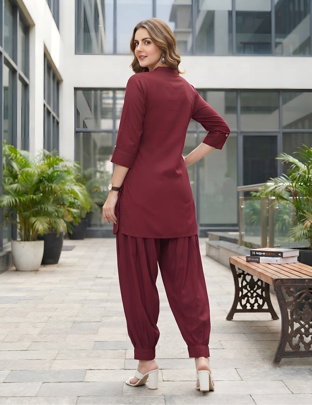Solid Straight Two Piece Kurta Set