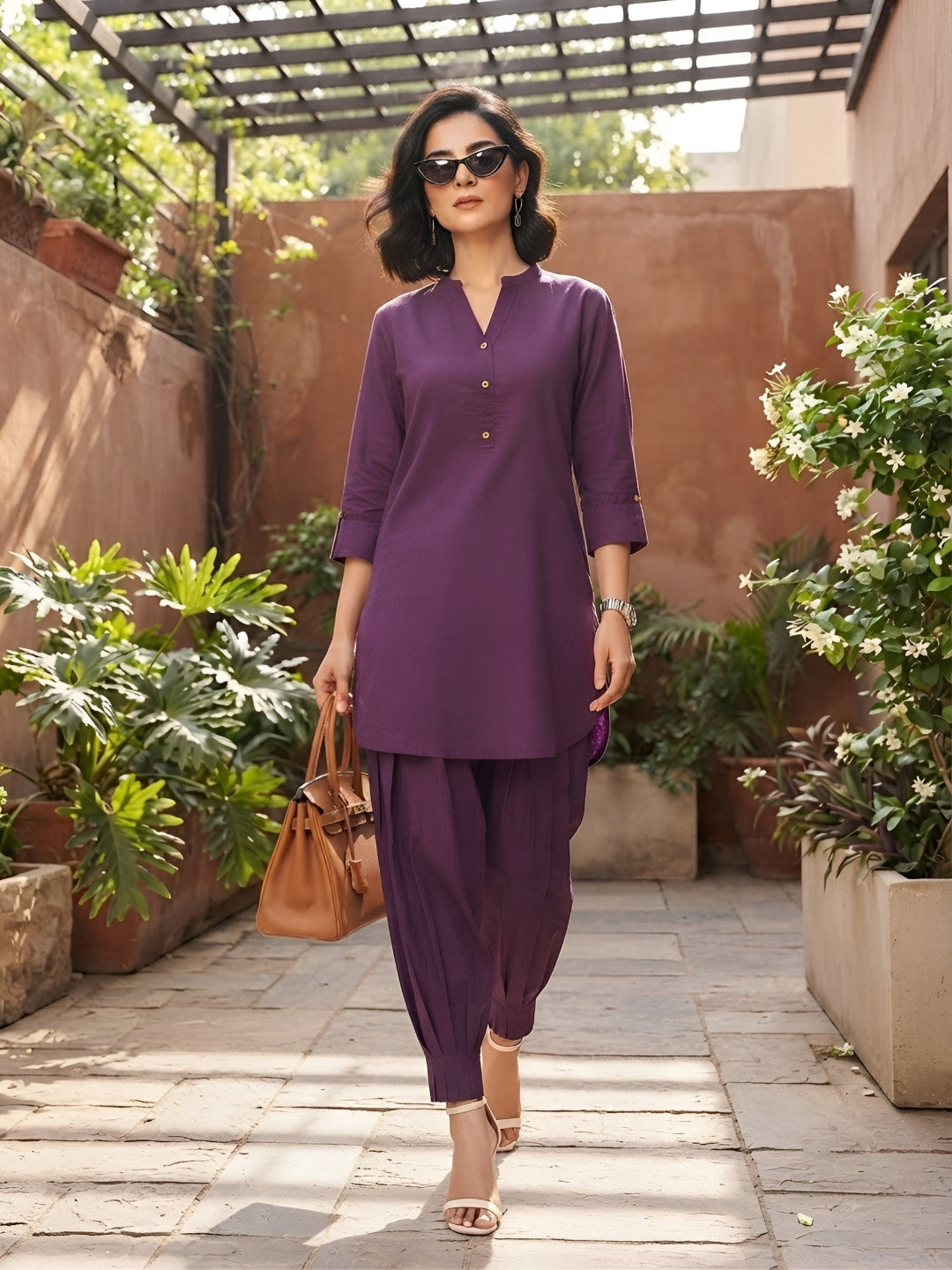 Solid Straight Two Piece Kurta Set