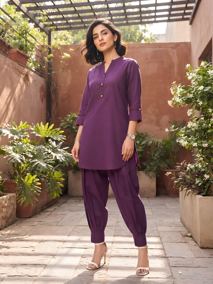 Solid Straight Two Piece Kurta Set