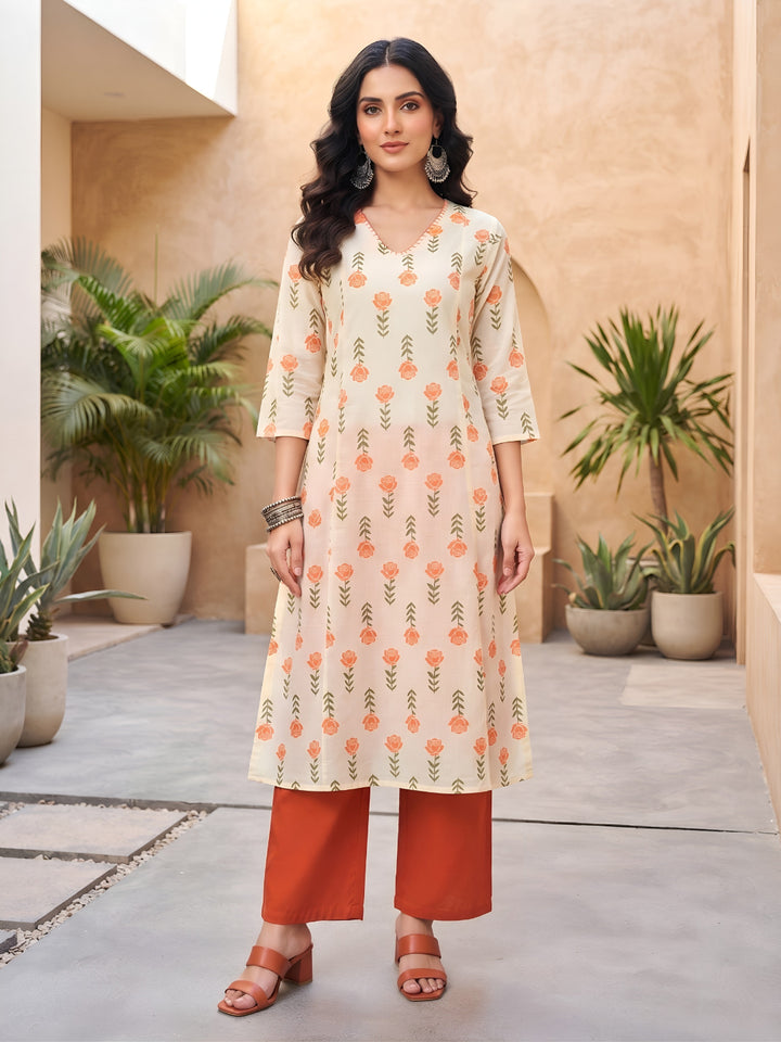Printed Straight Two Piece Kurta Set
