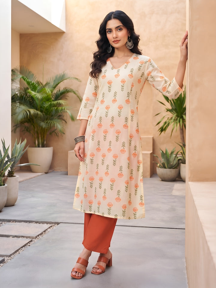 Printed Straight Two Piece Kurta Set