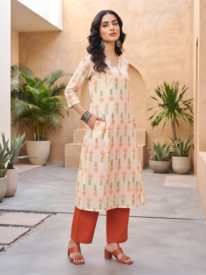 Printed Straight Two Piece Kurta Set