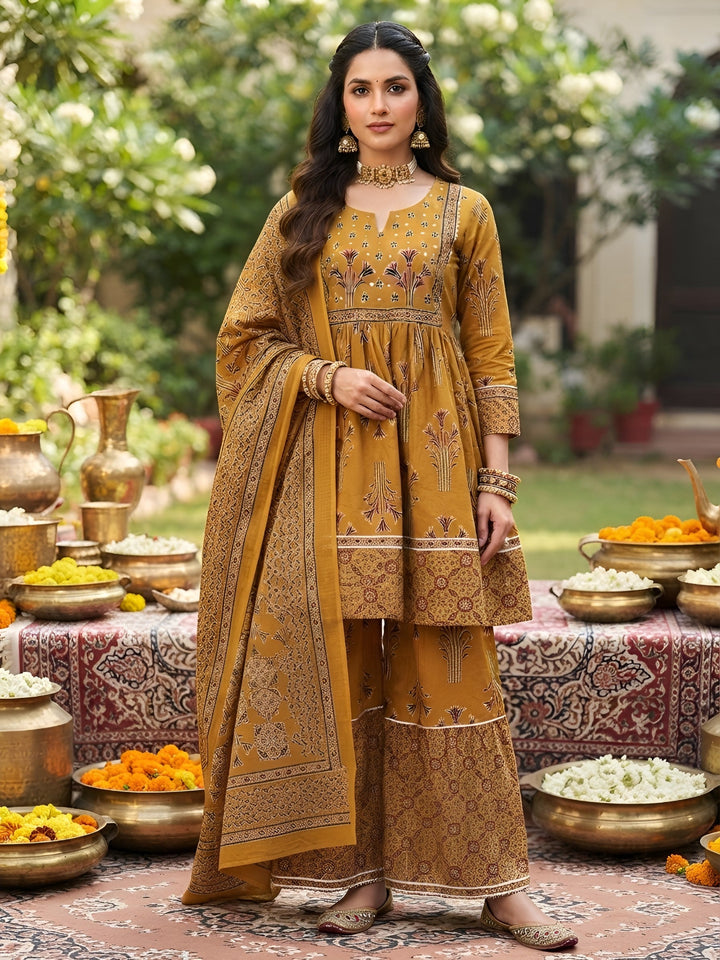 Printed Peplum Sharara Set With Dupatta