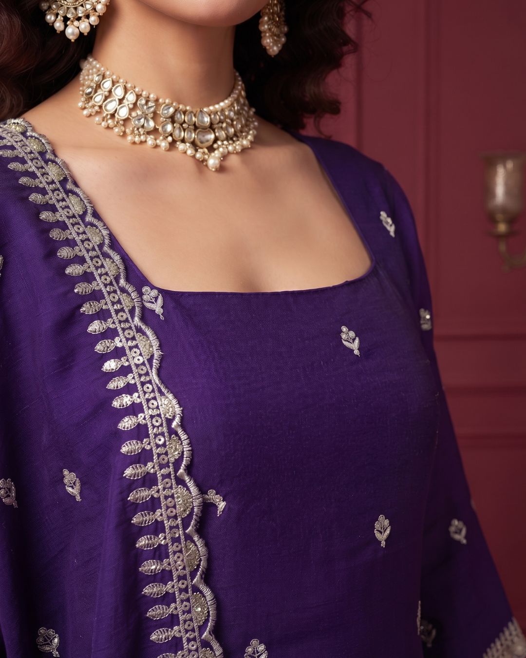 Embroidered Sharara Set With Dupatta