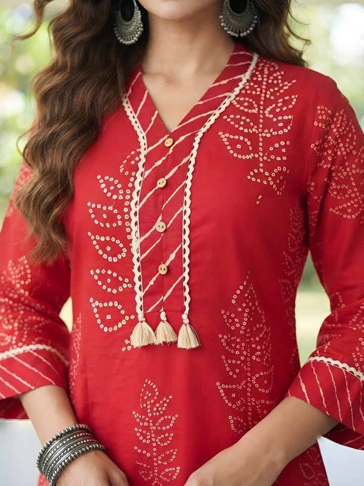 Printed Kurti &amp; Farshi Salar With Dupatta