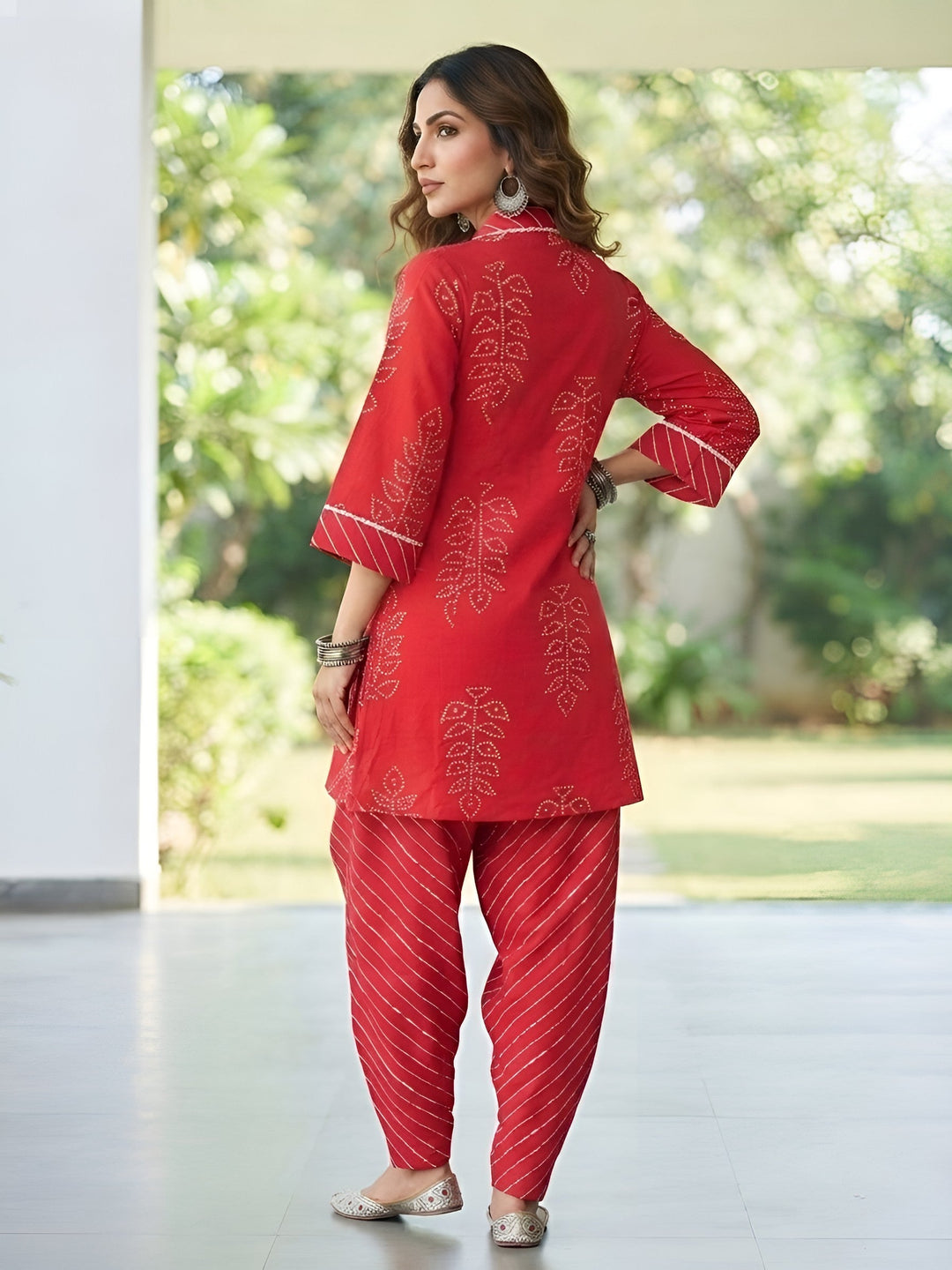 Printed Kurti &amp; Farshi Salar With Dupatta