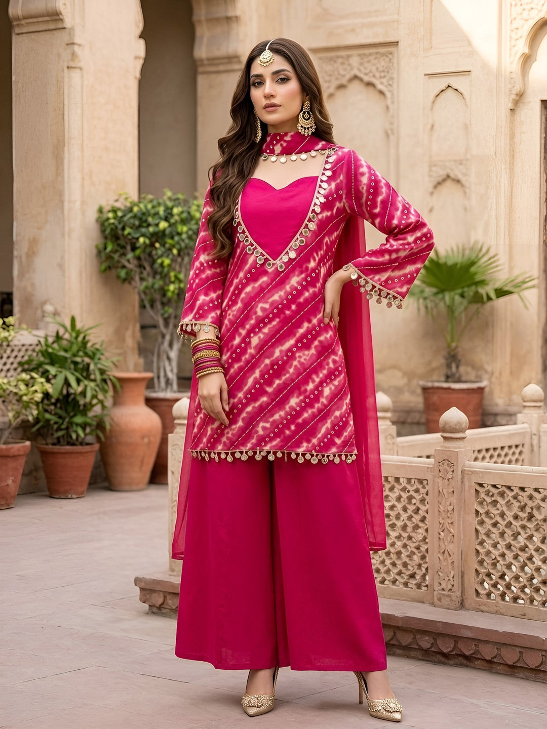 Printed Straight Kurta Set With Dupatta