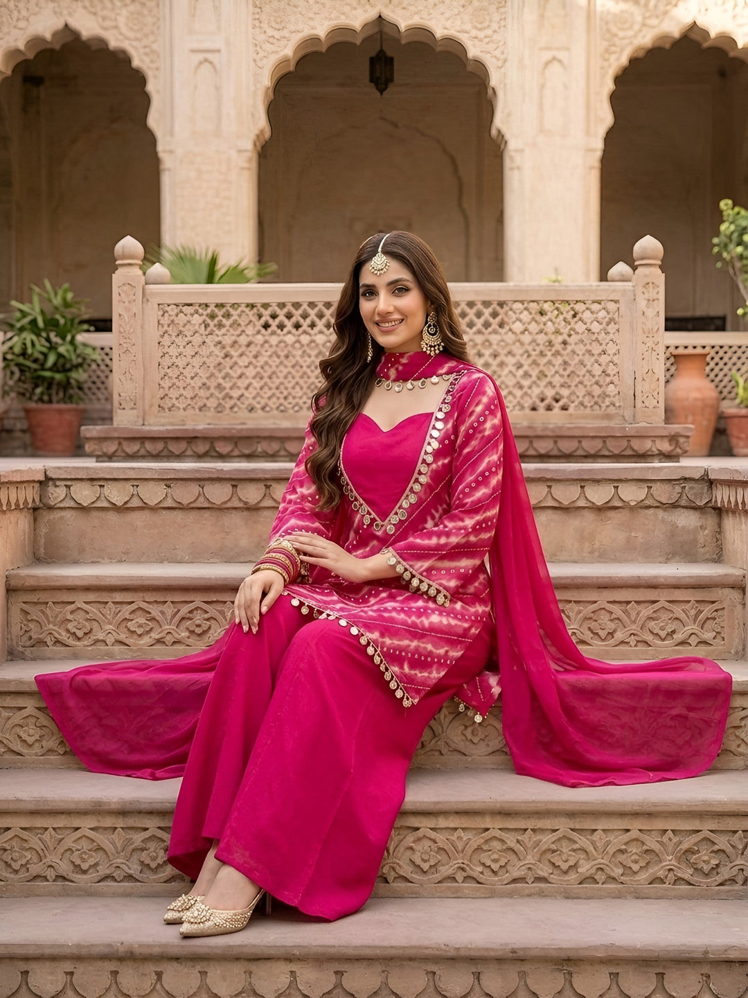Printed Straight Kurta Set With Dupatta