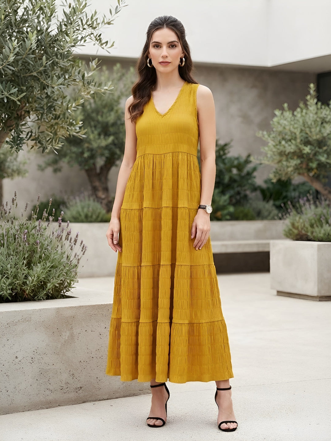Solid Sleeveless Dress