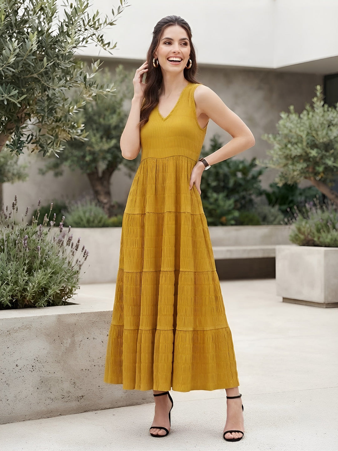 Solid Sleeveless Dress