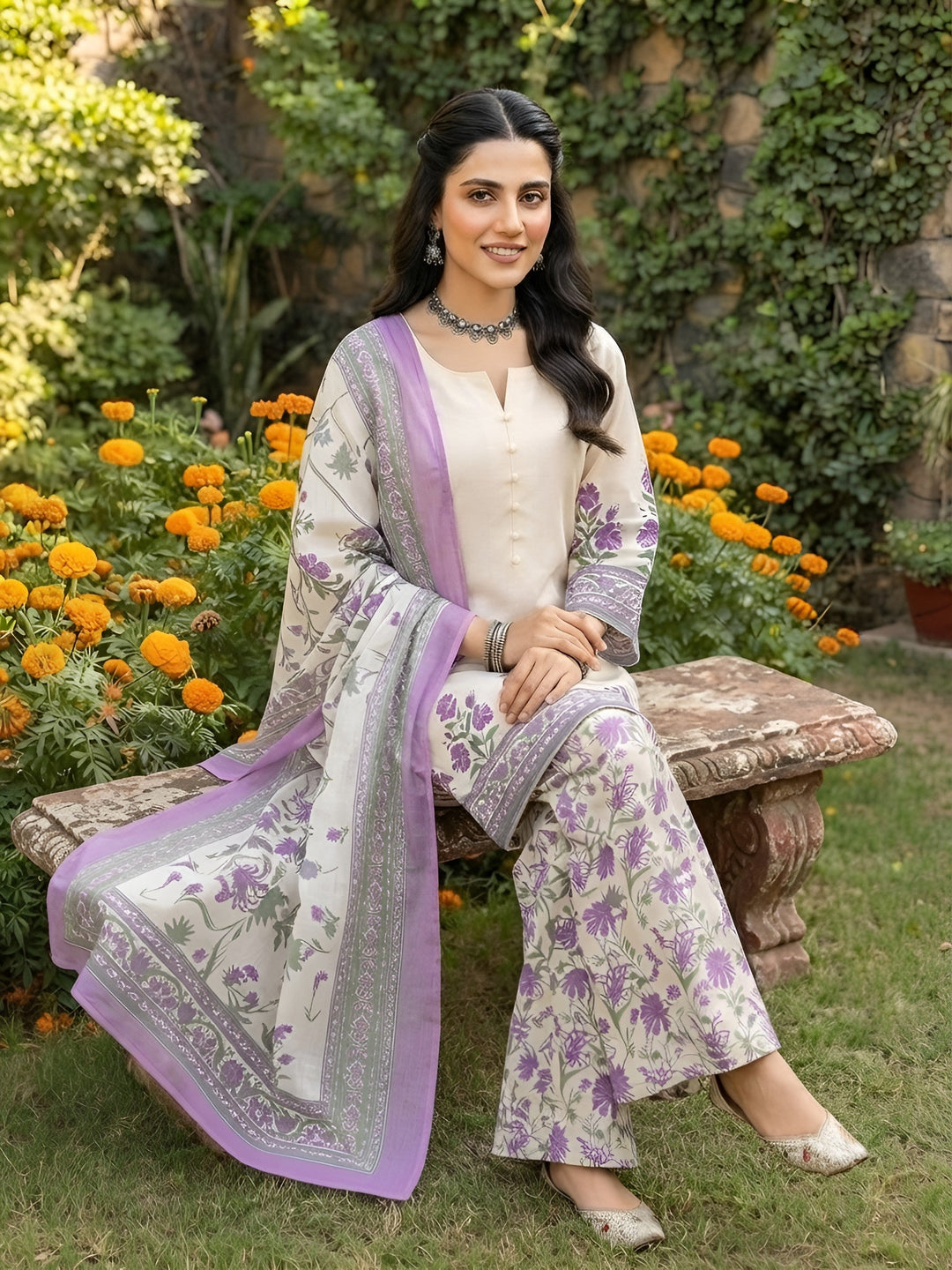 Printed Straight Kurta Set With Dupatta
