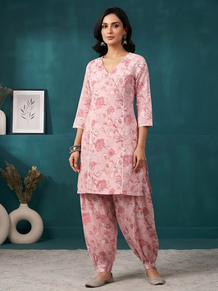 Printed Kurta With Farshi Salwar