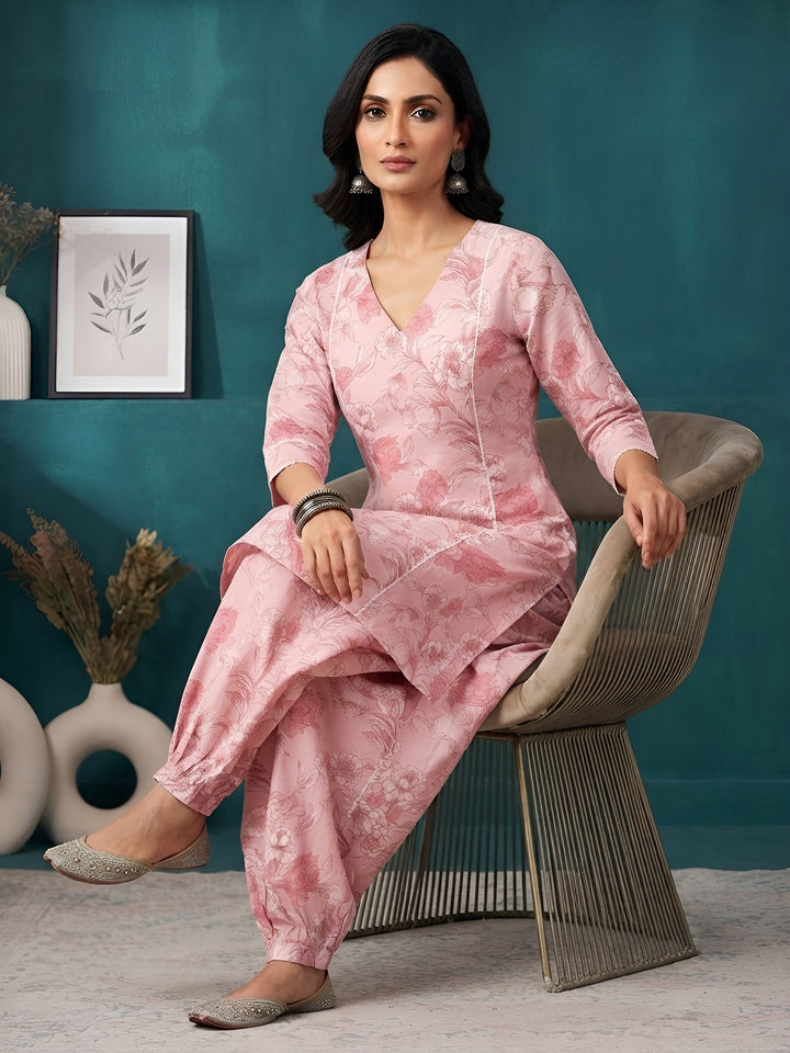 Printed Kurta With Farshi Salwar