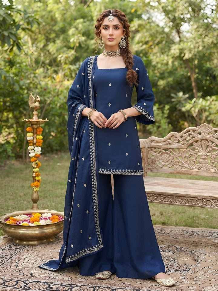 Embroidered Kurta Set With Dupatta