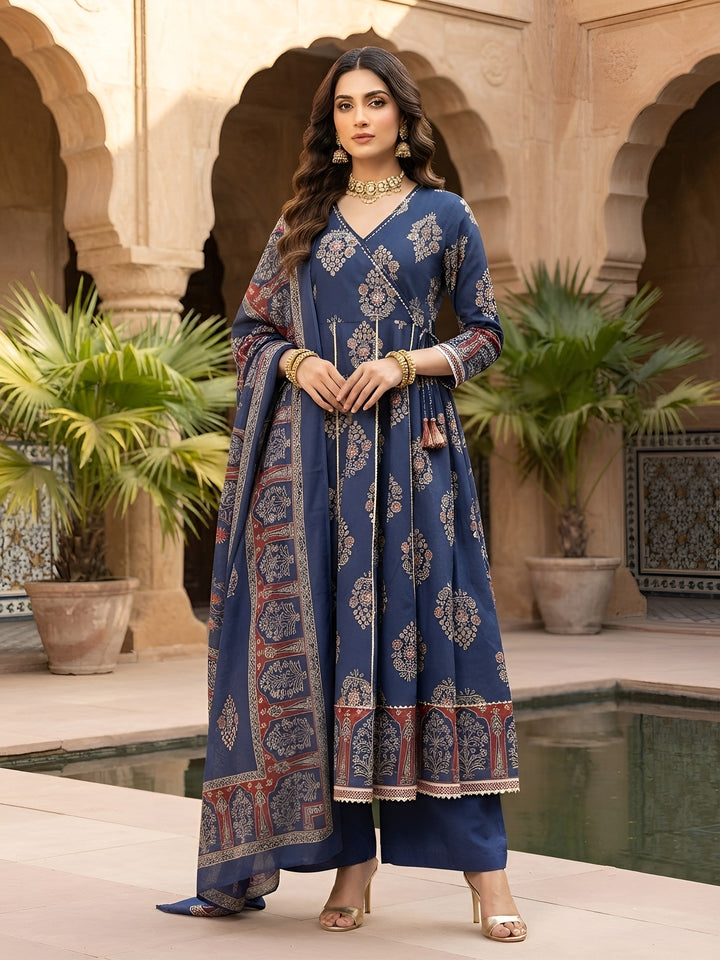 Printed Anarkali Kurta Set With Dupatta