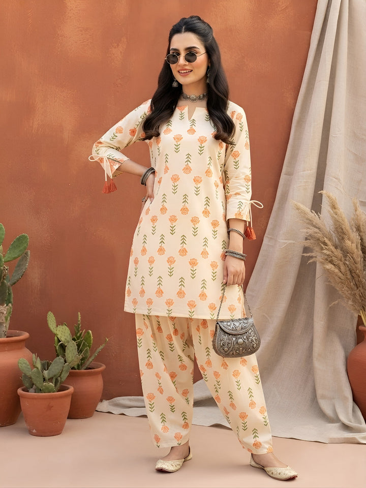 Printed Kurti &amp; Farshi Salwar Set