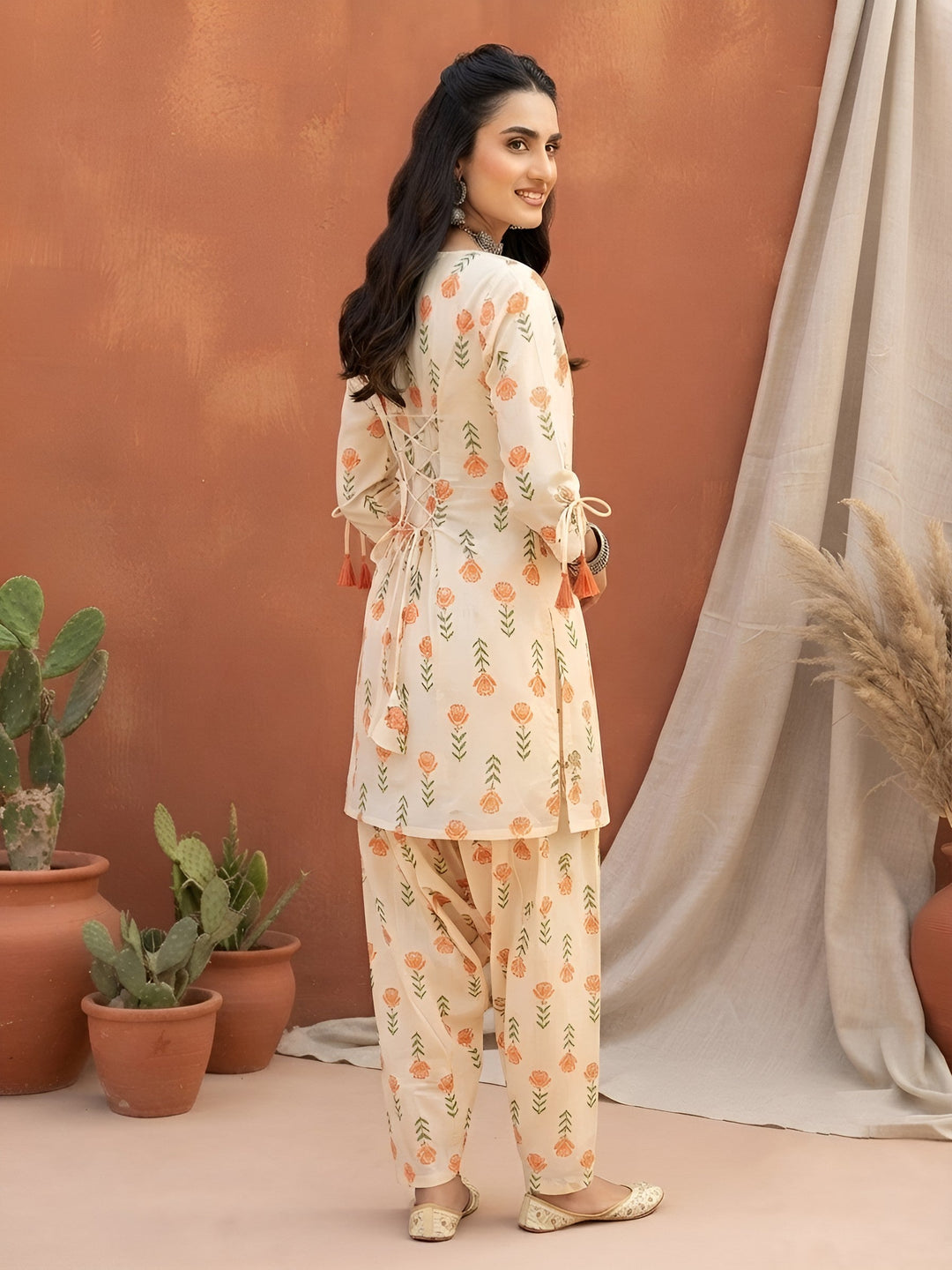 Printed Kurti &amp; Farshi Salwar Set