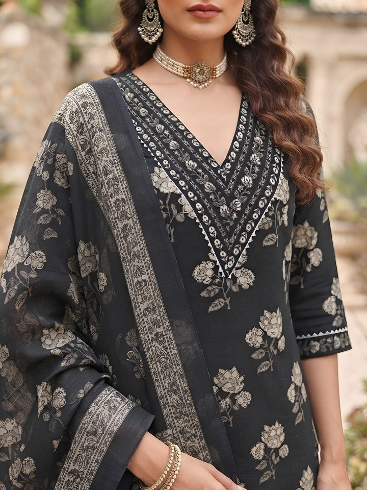 Printed Straight Kurta Set With Dupatta