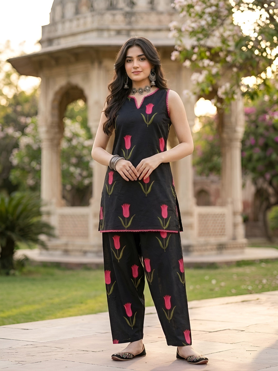 Printed Kurti With Farshi Salwar