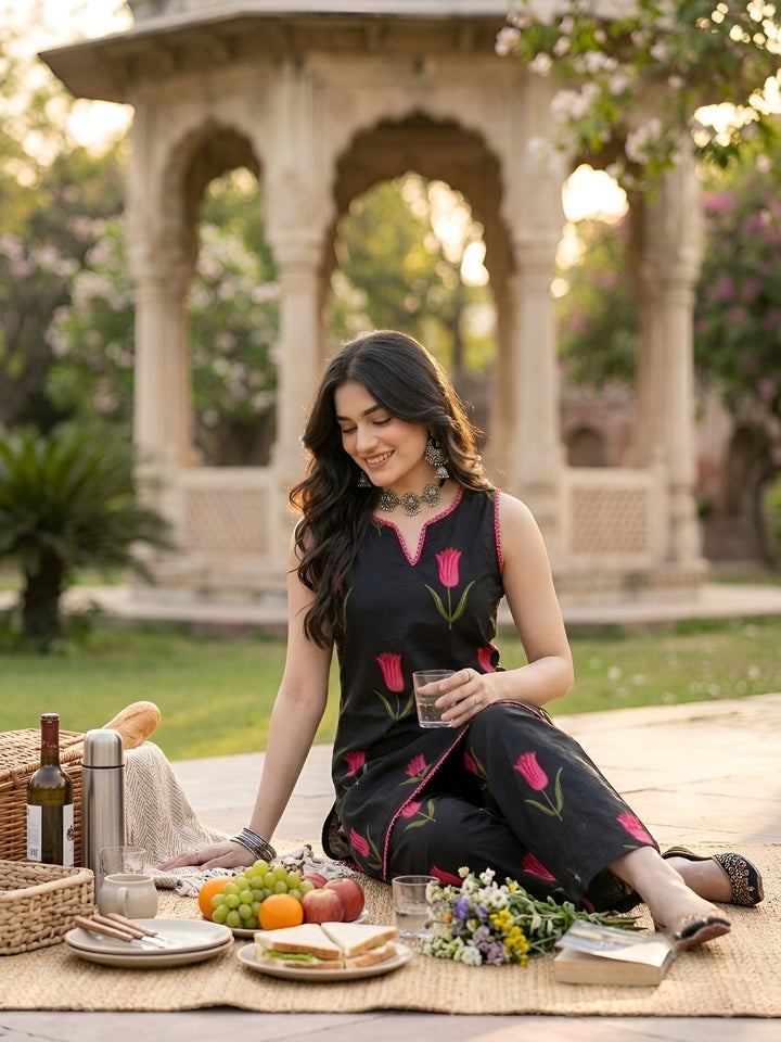 Printed Kurti With Farshi Salwar