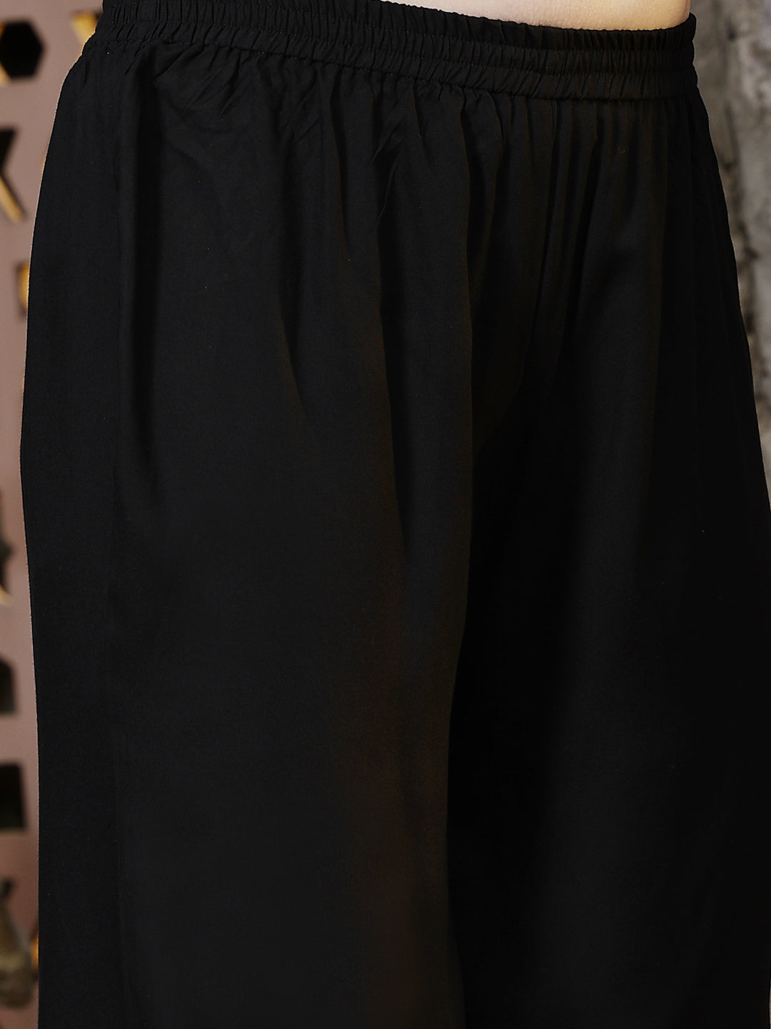 Bandhej Printed Rayon Naira Cut Kurta Palazzo Dupatta Set (Pre-Order)