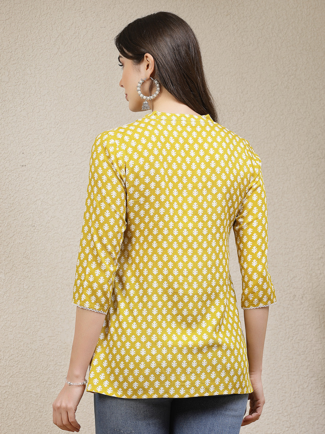 Ethnic Motif Printed Rayon Empire Top