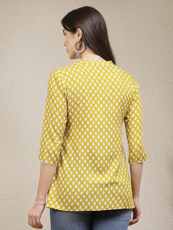 Ethnic Motif Printed Rayon Empire Top