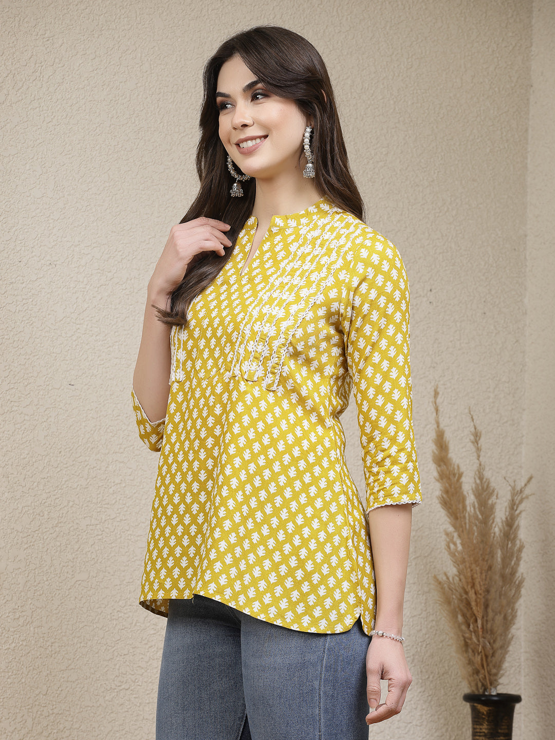 Ethnic Motif Printed Rayon Empire Top