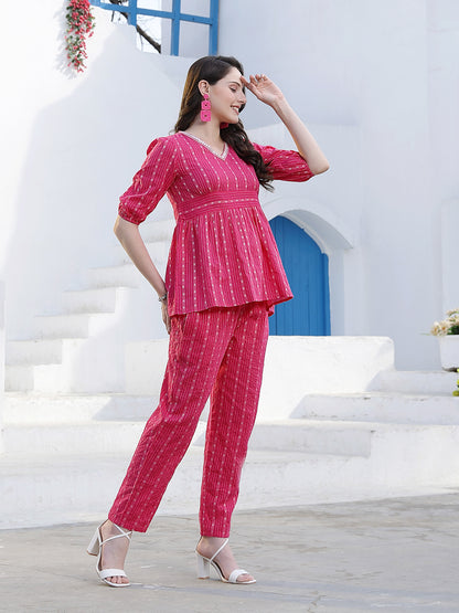 Woven Design Cotton Co-Ord Set