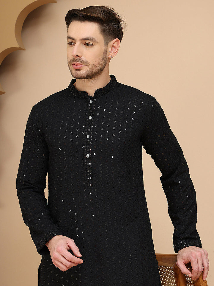 Chikankari Kurta With Churidar Set For Men