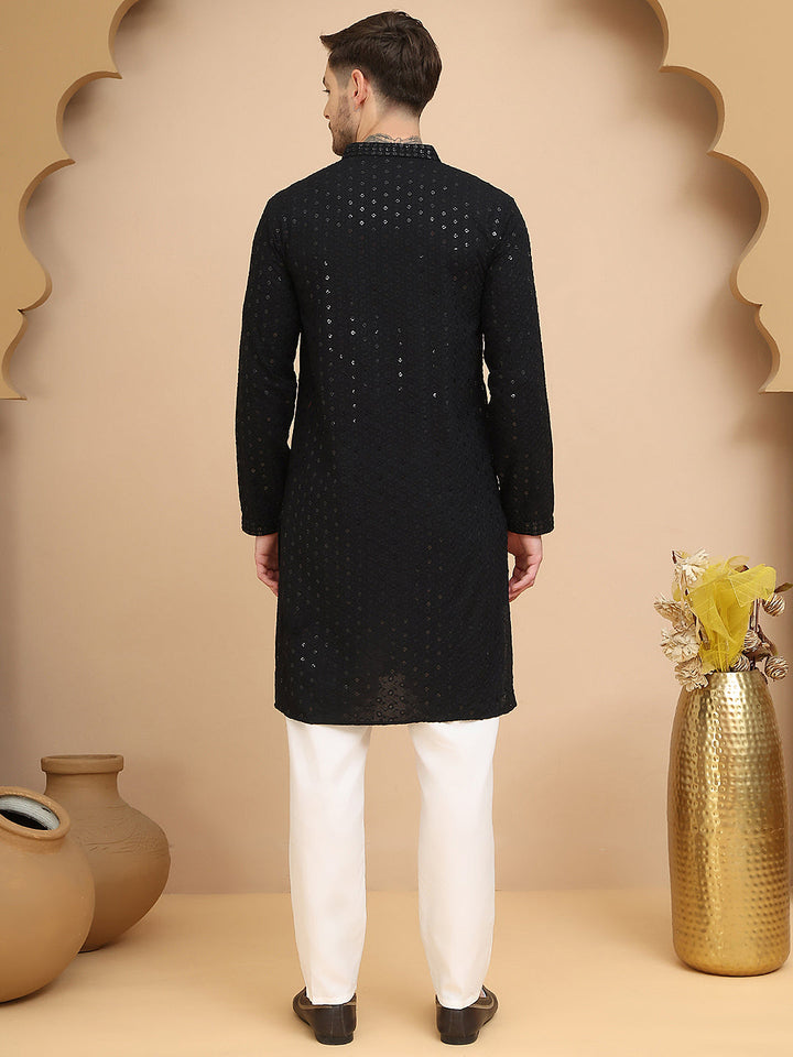 Chikankari Kurta With Churidar Set For Men