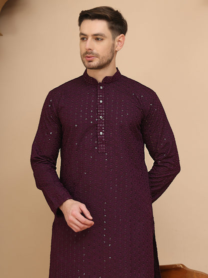Chikankari Kurta With Churidar Set For Men