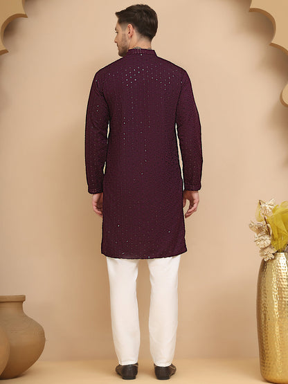Chikankari Kurta With Churidar Set For Men