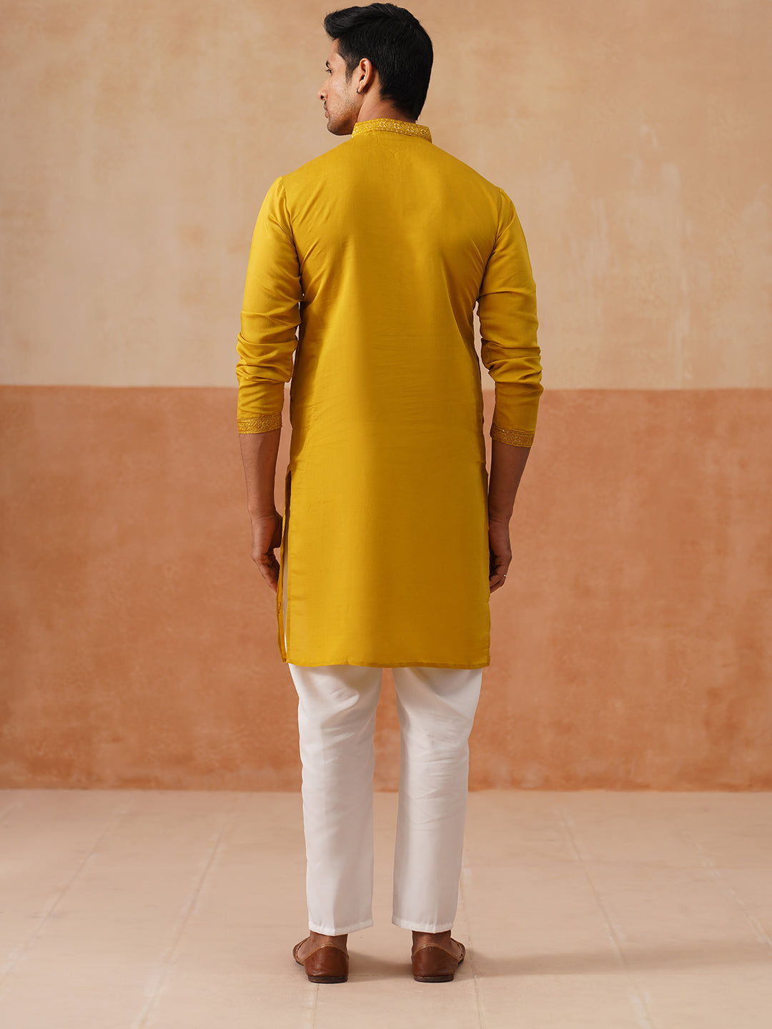 Sequins Embroidered Kurta Pyjama Set For Men