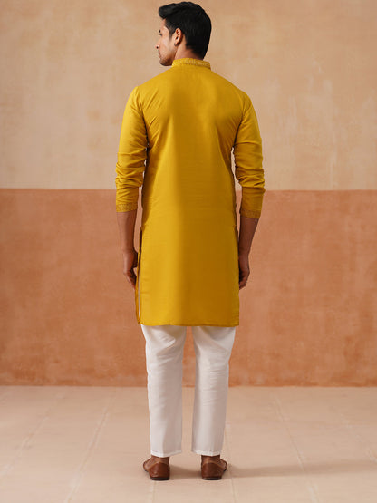 Sequins Embroidered Kurta Pyjama Set For Men