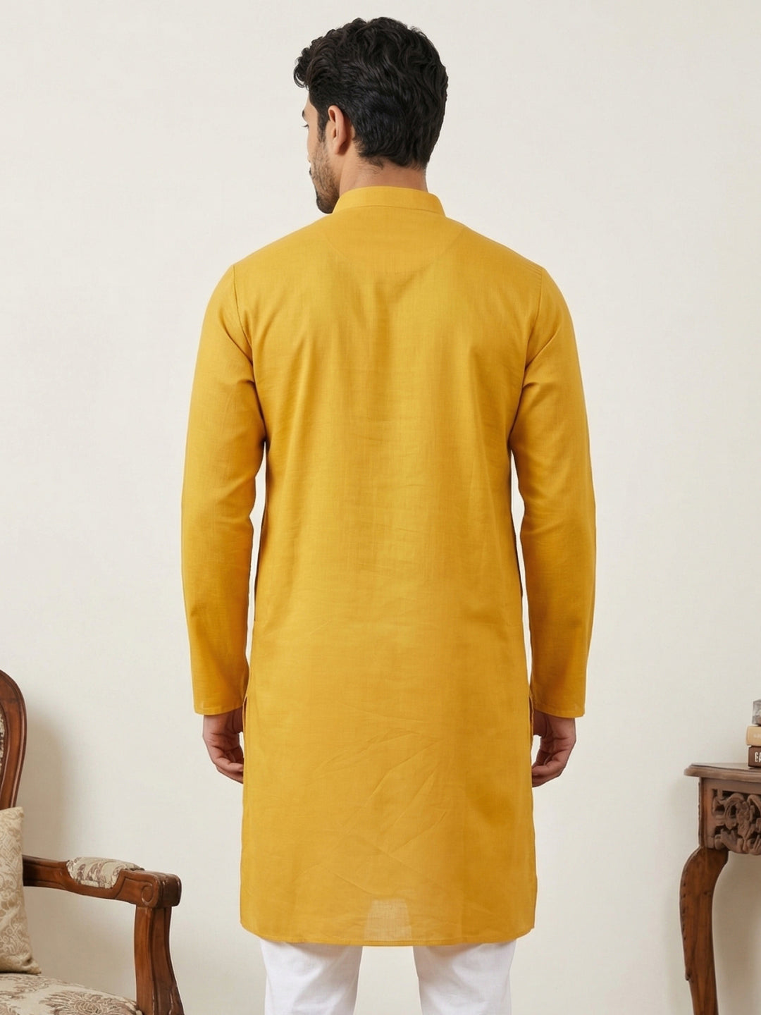 Silk Blend Embroidered Ethnic Kurta