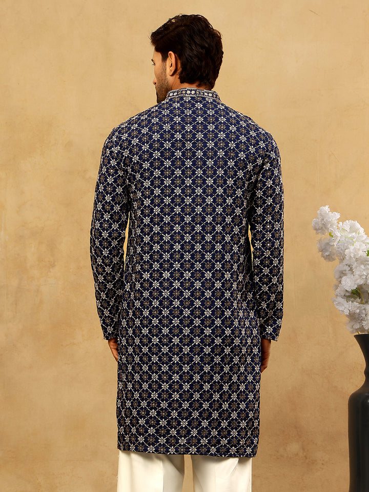 Viscose Rayon Embroidered Sequin Kurta